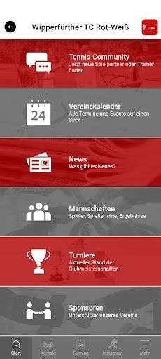 Android application Wipperfürther TC Rot-Weiß screenshort