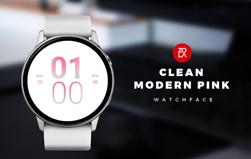 Clean Modern Pink Watch Face screenshot 0