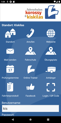 Android application Fahrschulen Korossy&Kiskilas screenshort