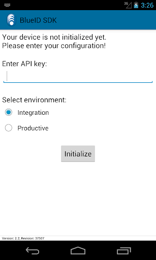 Android application BlueID SDK screenshort