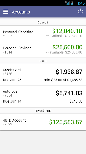 Android application SDFCU Mobile Banking screenshort