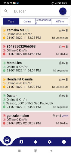 Android application Rastreadores PB screenshort