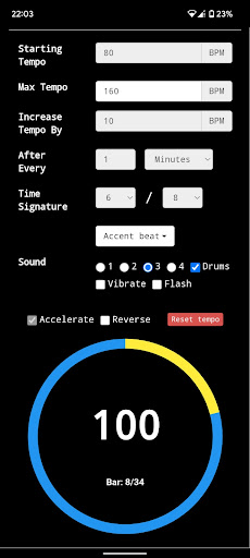 Accelonome - Metronome Screen 3