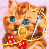 Cross stitch pixel art game icon