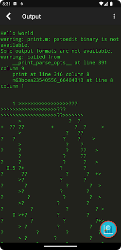 Madona: Run Matlab/Octave code Screen 3