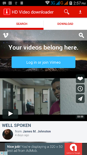 Android application HD Video downloader free screenshort