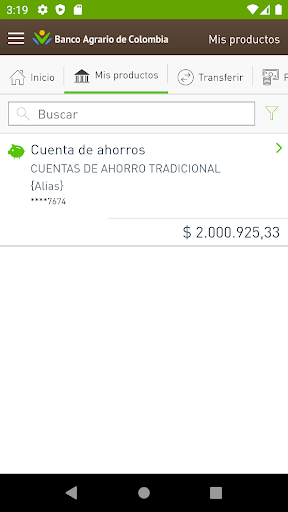 Android application Banco Agrario App screenshort