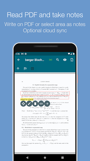 Android application MXTNote: PDF, notes, arxiv screenshort