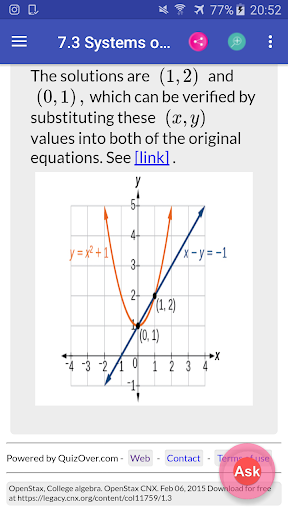 College Algebra Textbook Screen 3