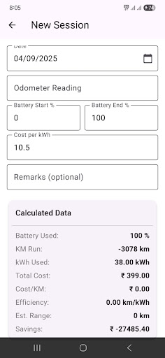 EV Charging Cost Tracker