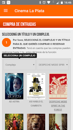 Android application Cinema La Plata screenshort