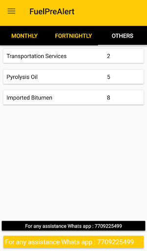 FuelPreAlert Screen 3