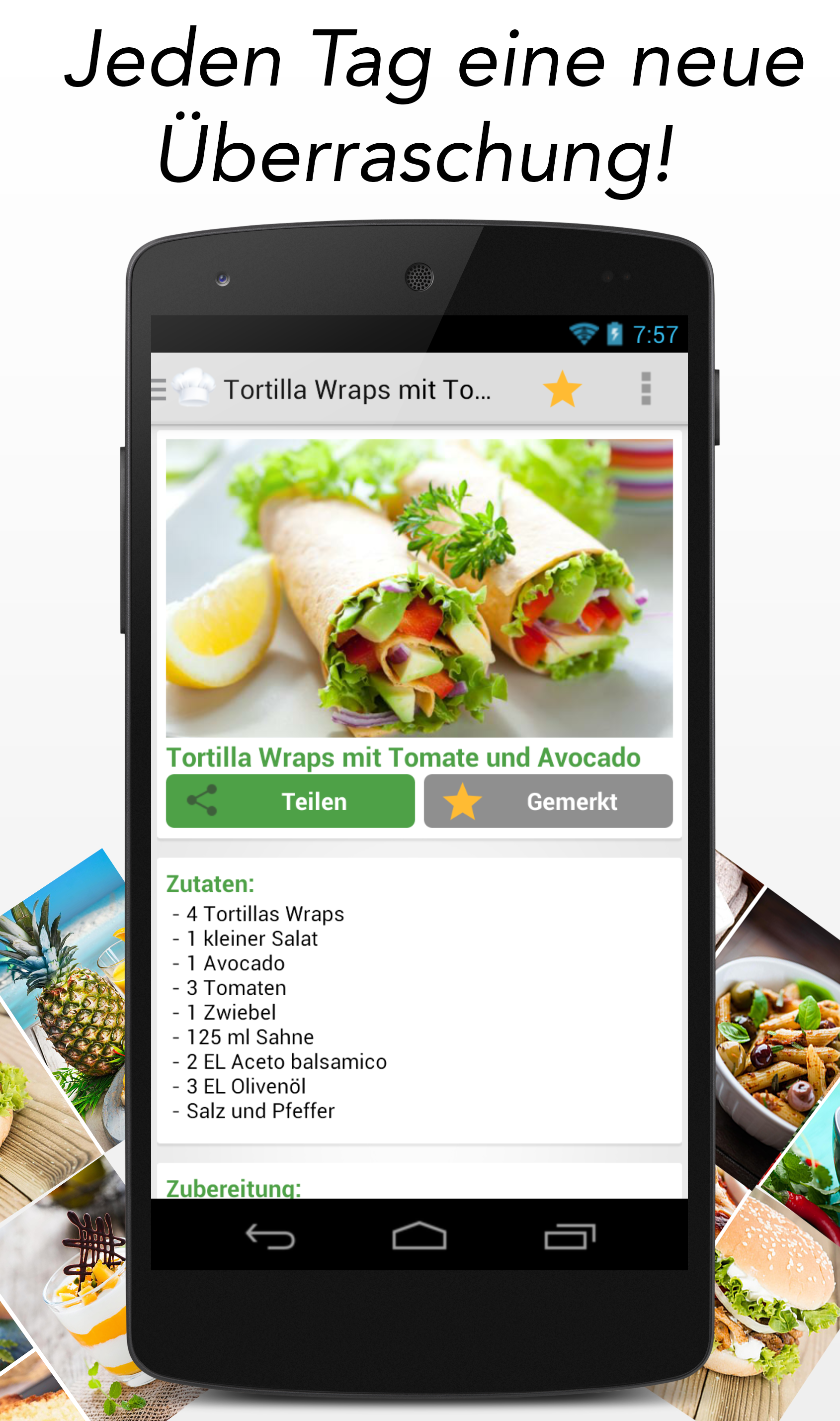 Android application Rezept des Tages Kochen screenshort