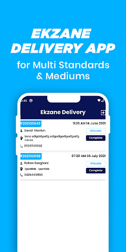 Ekzane Delivery Screen 2