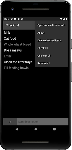 Checklist Screen 3