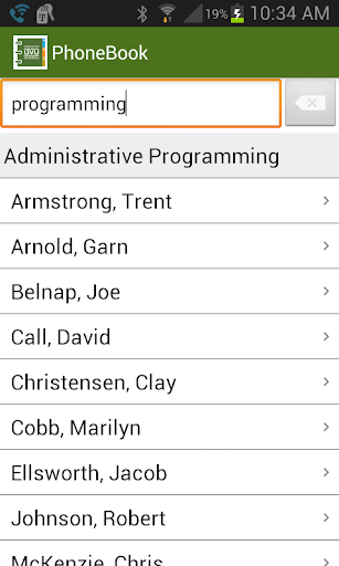 UVU PhoneBook Screen 3