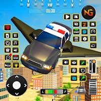 Летающий полицейский автомобиль вождения