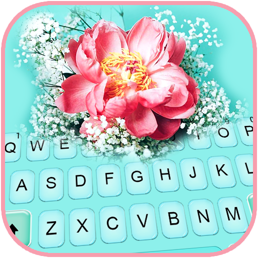 Floral Cyan Keyboard Backgroun logo