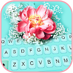 Cover Image of ダウンロード Floral Cyan Keyboard Backgroun  APK