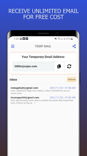 Temp Mail Screenshot 2 - AppWisp.com