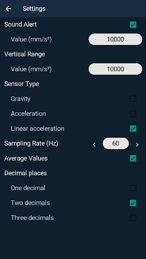 Screenshot of Accelerometer