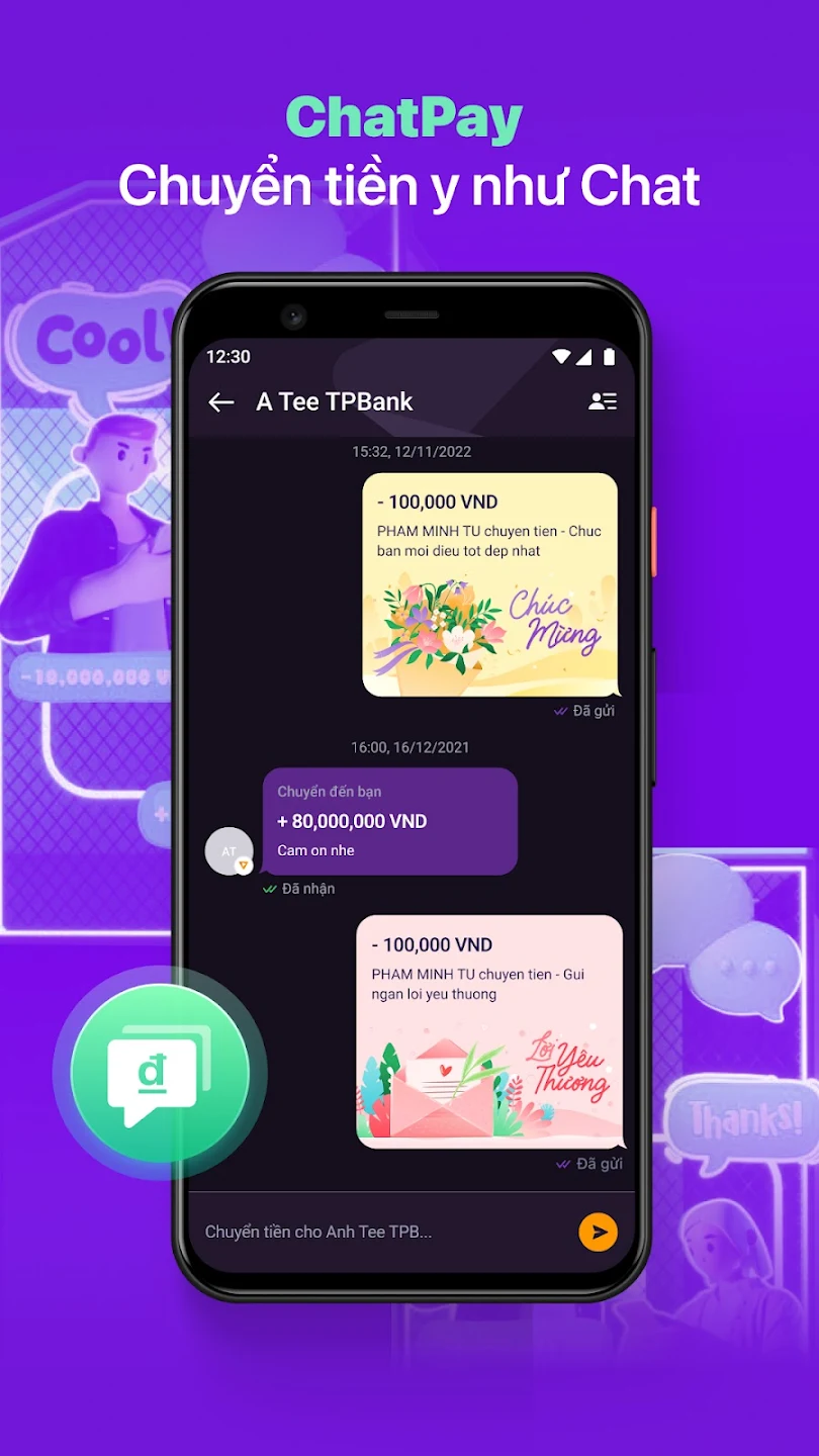 Tính năng ChatPay của TPBank Mobile