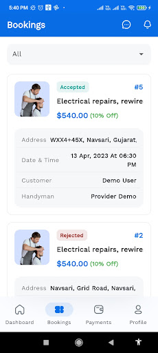 Screenshot of All Services Providers