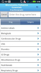 IBM Micromedex Pediatrics Captura de pantalla