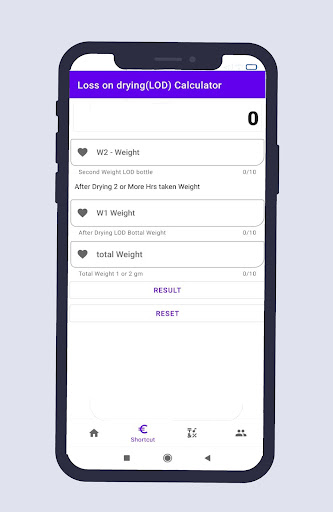 Pharma - LOD Calculator Screen 2