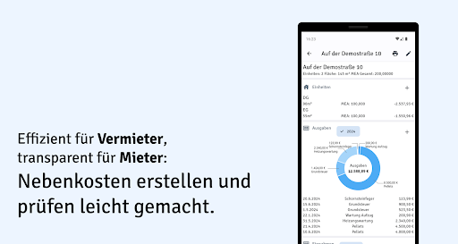 Android application Nebenkostenabrechnung Wohnung screenshort