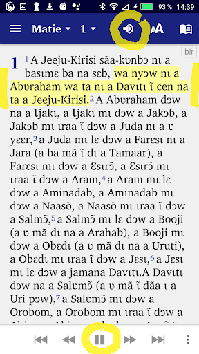 Android application Birifor NT français English screenshort