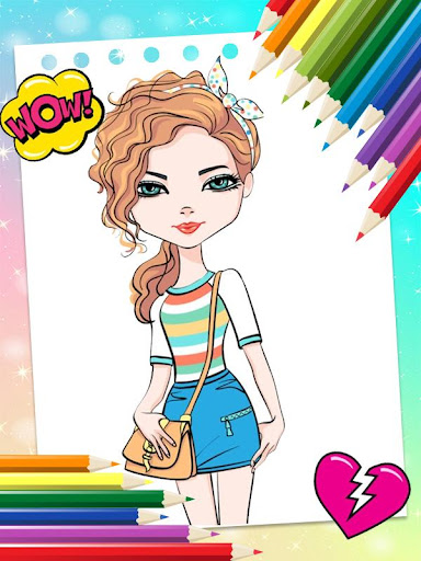 Girls Fashion Coloring Book Screen 3