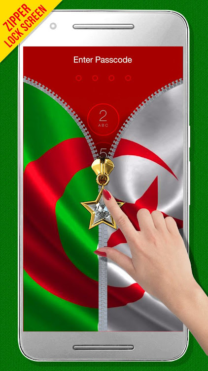 Algeria Flag Zipper LockScreen - 4.1 - (Android)
