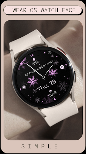 Snowflake purple watch face Screen 2