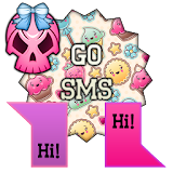 GO SMS - Glam Skullz 5 icon