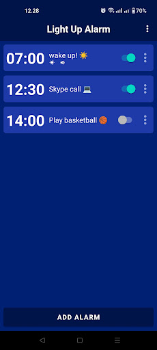 Android application Light Up Alarm screenshort
