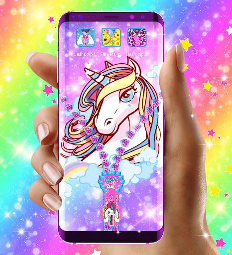 Unicorn zipper lock screen Screen 2