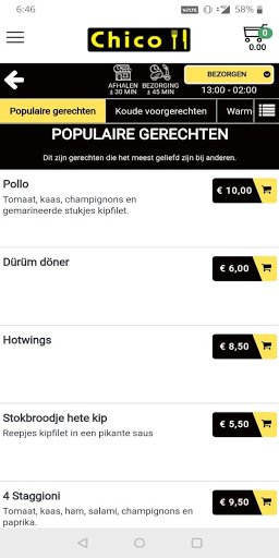 Android application Chico Food Officieel screenshort