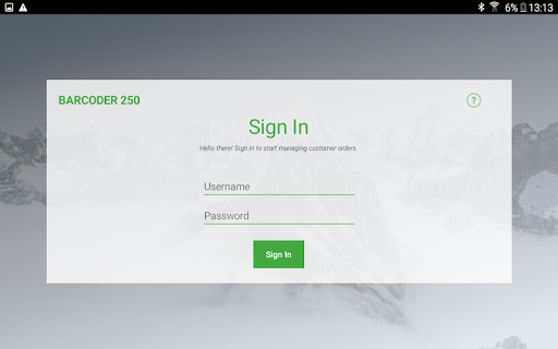 Android application Barcoder 250 Mobile Sales App screenshort