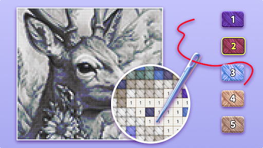 Cross Stitch: Color by Number - Puzzle - games