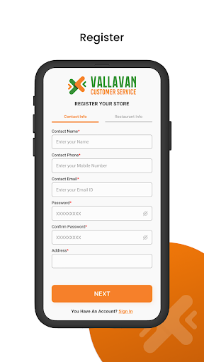 Android application Vallavan Restaurant screenshort