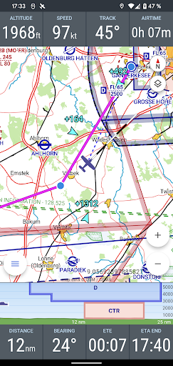 Android application VFRnav flight navigation screenshort