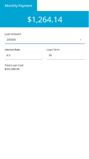 Android application Mortgage Calculator X screenshort