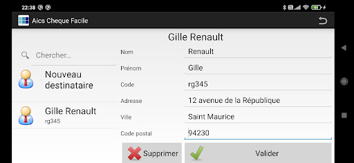 AICS Chèque Facile Screen 2