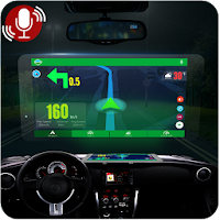 Voice Gps navigation maps: HUD speedometer