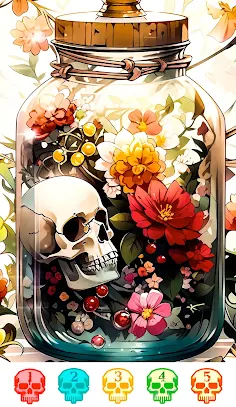 Dark Skeleton Color by number - Screenshot 2