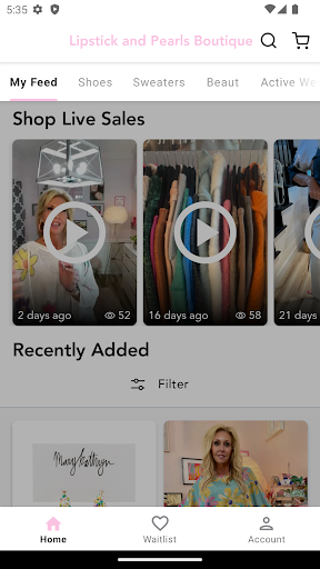 Android application Lipstick and Pearls Boutique screenshort