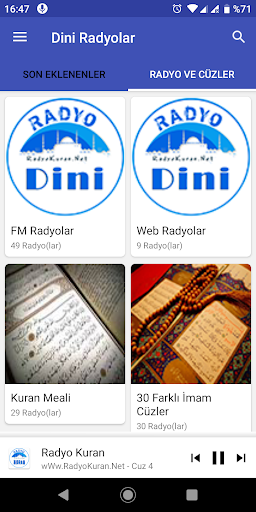 Android application Dini Radyolar - İslami Radyo screenshort