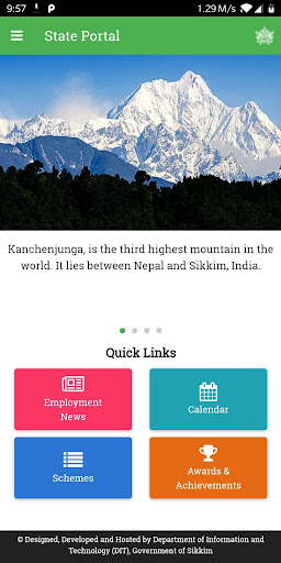 Android application Sikkim State Portal screenshort