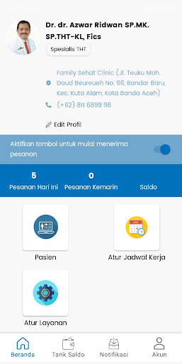 Android application Partner - Klinik Family Sehat screenshort